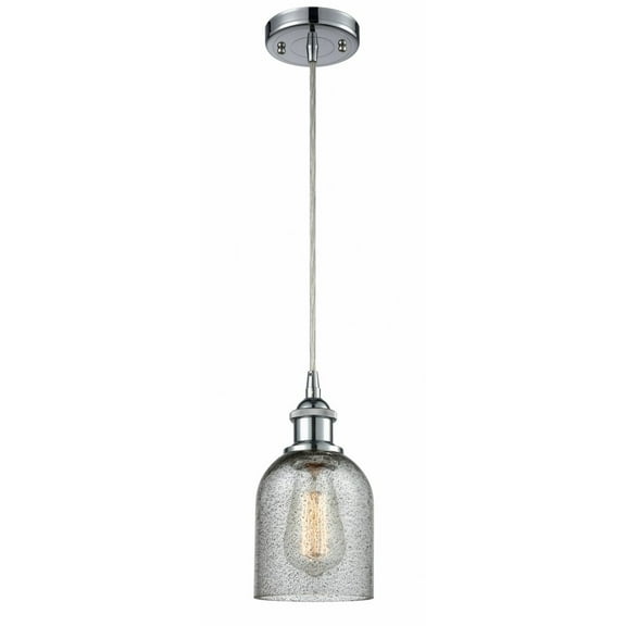 516-1P-PC-G257 Innovations Lighting Caledonia - 1 Light Cord Hung Mini Pendant In Industrial Style-10 Inches Tall and 5 Inches Wide-Polished Chrome
