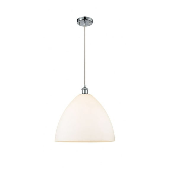 516-1P-PC-GBD-161-Innovations Lighting-Bristol Glass - 1 Light Pendant In Industrial Style-18.75 Inches Tall and 16 Inches Wide-Polished Chrome
