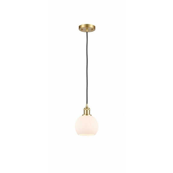 516-1P-SG-G121-6-Innovations Lighting-Athens - 1 Light Mini Pendant In Industrial Style-9.88 Inches Tall and 6 Inches Wide-Satin Gold Finish-Matte