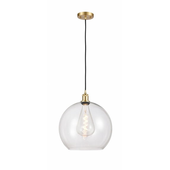 516-1P-SG-G122-14 Innovations Lighting Athens - 1 Light Pendant In Industrial Style-18.38 Inches Tall and 13.75 Inches Wide-Satin Gold Finish-Clear