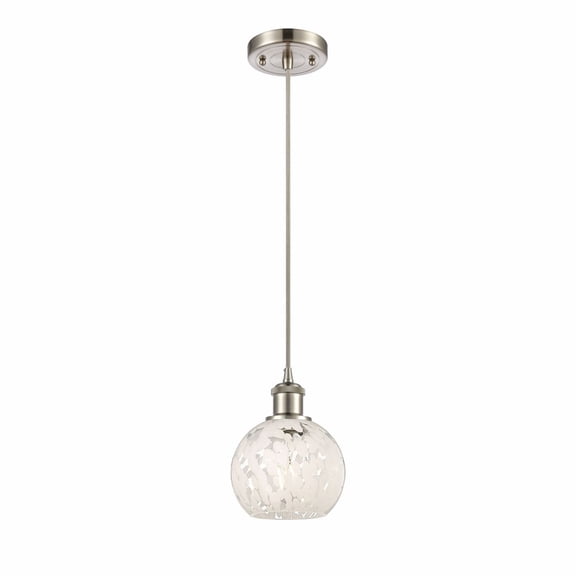 Innovations Lighting - White Mouchette - 1 Light Cord Hung Mini Pendant In