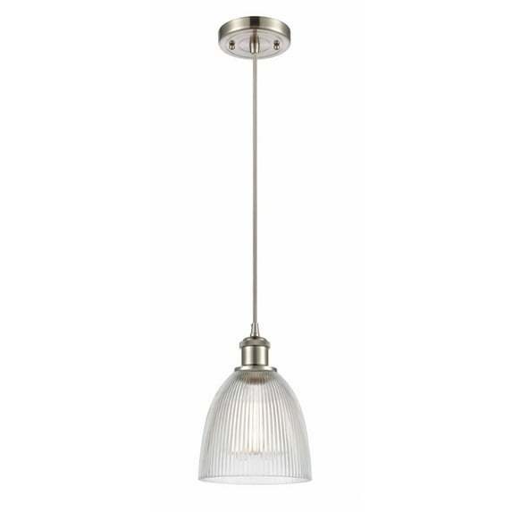 516-1P-SN-G382-LED-Innovations Lighting-Castile-3.5W 1 LED Mini Pendant in Industrial Style-6 Inches Wide by 9 Inches High Brushed Satin Nickel