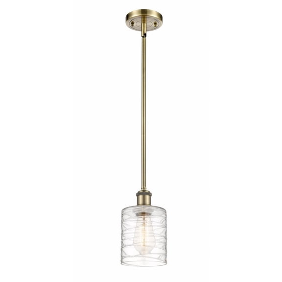 516-1S-AB-G1113-LED-Innovations Lighting-Cobbleskill - 1 Light Mini Pendant In Art Nouveau Style-8 Inches Tall and 5 Inches Wide Antique Brass LED