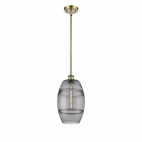 516-1S-AB-G557-8SM Innovations Lighting Vaz - 1 Light Stem Hung Mini Pendant In Industrial Style-9.88 Inches Tall and 8 Inches Wide-Antique Brass
