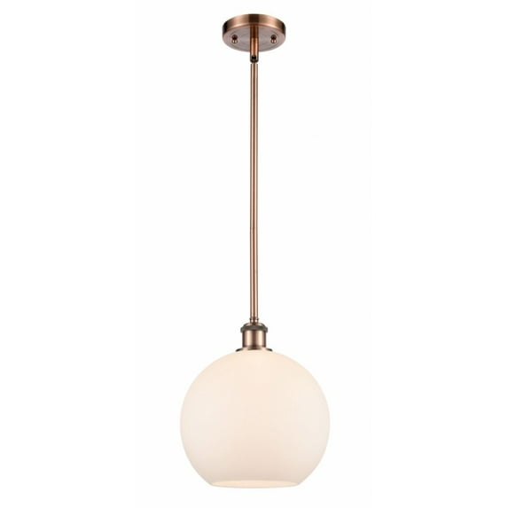 516-1S-AC-G121-10-LED-Innovations Lighting-Large Athens-3.5W 1 LED Pendant in Industrial Style-10 Inches Wide by 13 Inches High Antique Copper