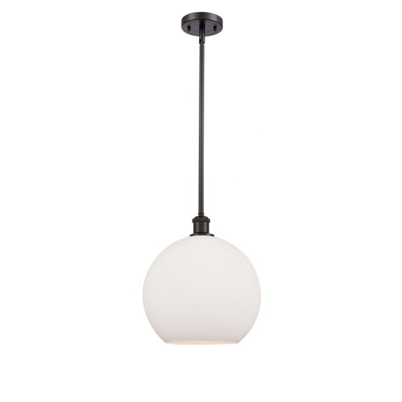 516-1S-AC-G121-12 Innovations Lighting Athens 1 Light 12" Mini Pendant Oil Rubbed Bronze/Matte White