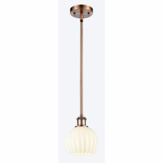 Innovations Lighting - White Venetian - 1 Light Stem Hung Mini Pendant In Modern