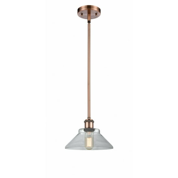 516-1S-AC-G132 Innovations Lighting Orwell - 1 Light Stem Hung Mini Pendant In Industrial Style-8 Inches Tall and 8.38 Inches Wide-Antique Copper