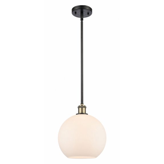 516-1S-BAB-G121-10 Innovations Lighting Athens - 1 Light Stem Hung Mini Pendant In Industrial Style-13 Inches Tall and 10 Inches Wide-Black Antique