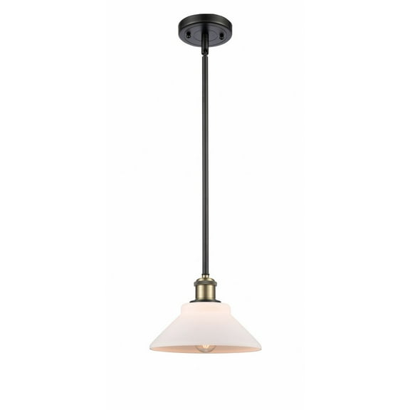 516-1S-BAB-G131-Innovations Lighting-Orwell - 1 Light Stem Hung Mini Pendant In Industrial Style-8 Inches Tall and 8.38 Inches Wide-Black Antique