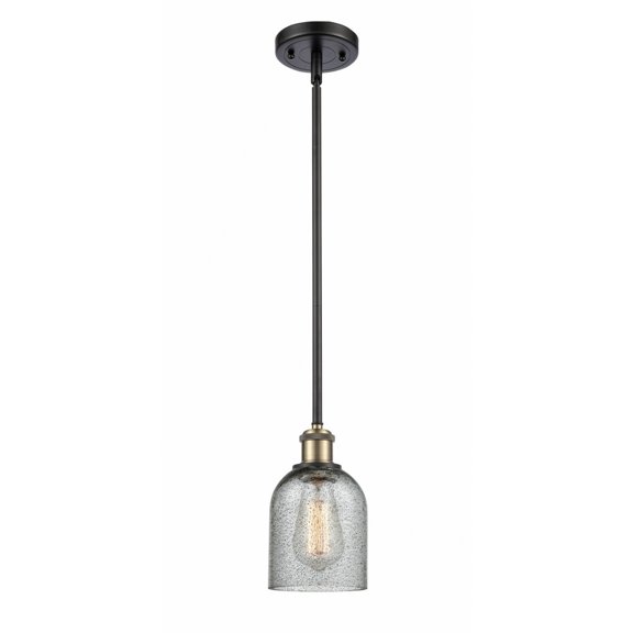 516-1S-BAB-G257 Innovations Lighting Caledonia - 1 Light Mini Pendant In Industrial Style-10 Inches Tall and 5 Inches Wide-Black Antique Brass