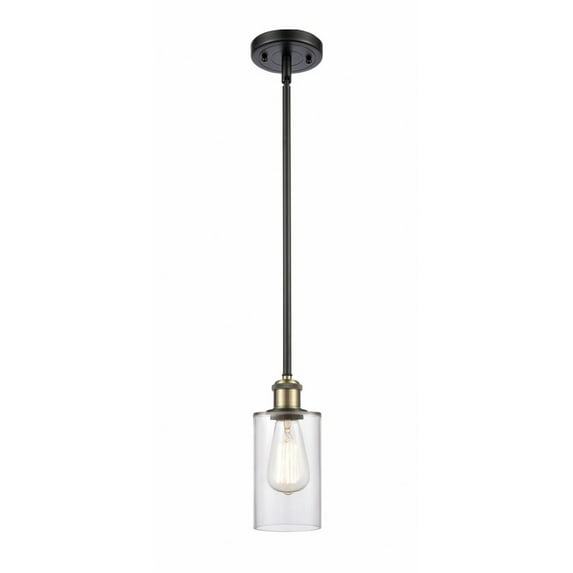 516-1S-BAB-G802 Innovations Lighting Clymer - 1 Light Mini Pendant In Art Deco Style-10 Inches Tall and 3.88 Inches Wide-Black Antique Brass