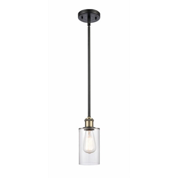 516-1S-BAB-G802 Innovations Lighting Clymer - 1 Light Mini Pendant In Art Deco Style-10 Inches Tall and 3.88 Inches Wide-Black Antique Brass