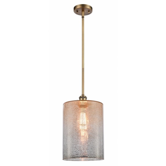 516-1S-BB-G116-L Innovations Lighting Cobbleskill - 1 Light Stem Hung Mini Pendant In Industrial Style-14 Inches Tall and 9 Inches Wide-Brushed Brass