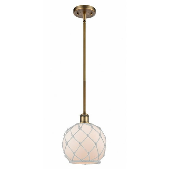 Innovations Lighting - Farmhouse Rope - 1 Light Stem Hung Mini Pendant In