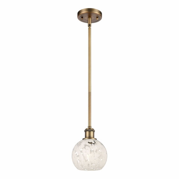 Innovations Lighting - White Mouchette - 1 Light Stem Hung Mini Pendant In