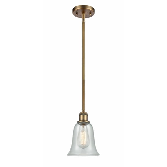 516-1S-BB-G2812-LED-Innovations Lighting-Hanover-3.5W 1 LED Pendant in Industrial Style-6.25 Inches Wide by 12 Inches High   Brushed Brass Finish with