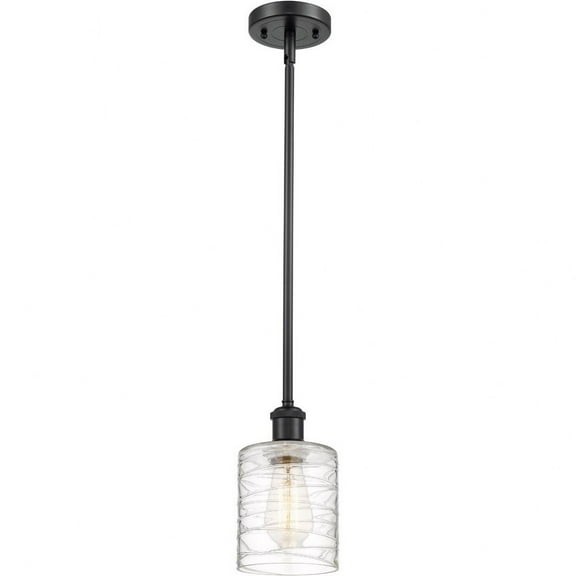 516-1S-BK-G1113-LED-Innovations Lighting-Cobbleskill - 1 Light Mini Pendant In Art Nouveau Style-8 Inches Tall and 5 Inches Wide Matte Black LED
