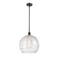 thumbnail image 1 of 516-1S-BK-G1213-14 Innovations Lighting Athens Deco Swirl - 1 Light Pendant In Industrial Style-14.88 Inches Tall and 13.75 Inches Wide-Matte Black, 1 of 7