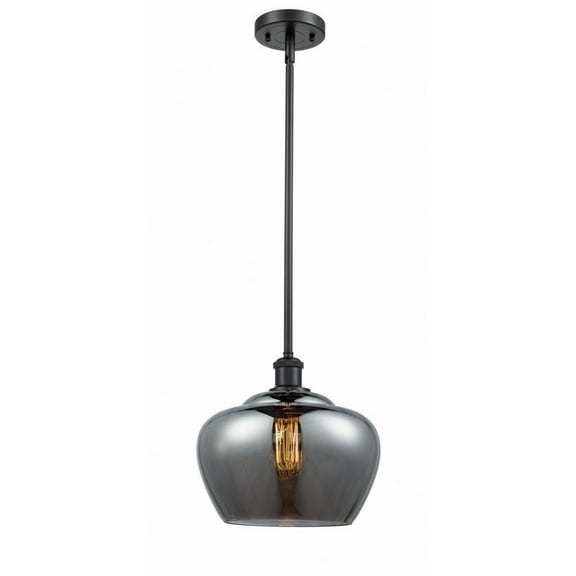516-1S-BK-G93-L-Innovations Lighting-Fenton - 1 Light Mini Pendant In Industrial Style-11 Inches Tall and 11 Inches Wide-Matte Black Finish-Light