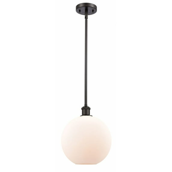 516-1S-OB-G121-10-LED-Innovations Lighting-Large Athens-3.5W 1 LED Pendant in Industrial Style-10 Inches Wide by 13 Inches High Oil Rubbed Bronze