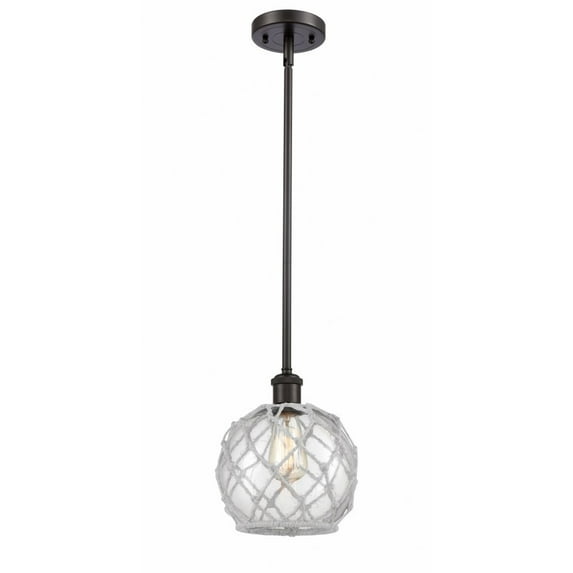 Innovations Lighting - Farmhouse Rope - 1 Light Stem Hung Mini Pendant In