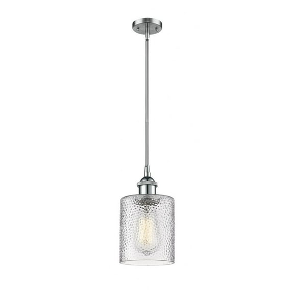 516-1S-PC-G112-Innovations Lighting-Cobbleskill - 1 Light Mini Pendant In Industrial Style-8 Inches Tall and 5 Inches Wide-Polished Chrome