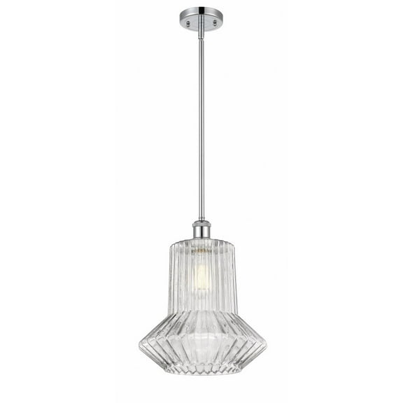516-1S-PC-G212 Innovations Lighting Springwater - 1 Light Stem Hung Mini Pendant In Industrial Style-14 Inches Tall and 12 Inches Wide-Polished Chrome
