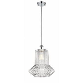 516-1S-PC-G212 Innovations Lighting Springwater - 1 Light Stem Hung Mini Pendant In Industrial Style-14 Inches Tall and 12 Inches Wide-Polished Chrome