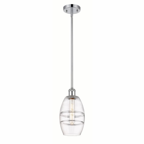 516-1S-PC-G557-6CL Innovations Lighting Vaz - 1 Light Stem Hung Mini Pendant In Industrial Style-8.13 Inches Tall and 5.88 Inches Wide-Polished Chrome