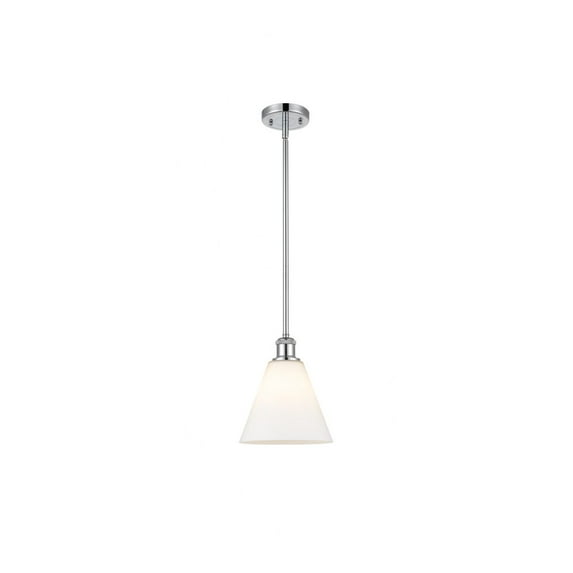516-1S-WPC-GBC-84 Innovations Lighting Berkshire 1 Light 8" Mini Pendant Polished Chrome/Matte White