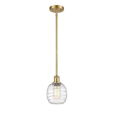 516-1S-SG-G1013-Innovations Lighting-Belfast - 1 Light Mini Pendant In Industrial Style-9 Inches Tall and 6 Inches Wide-Satin Gold Finish-Deco Swirl