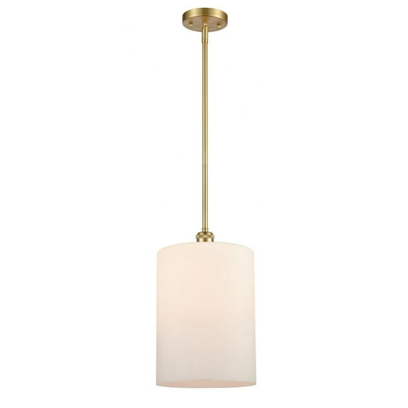 516-1S-SG-G111-L-Innovations Lighting-Cobbleskill - 1 Light Stem Hung Mini Pendant In Industrial Style-14 Inches Tall and 9 Inches Wide-Satin Gold