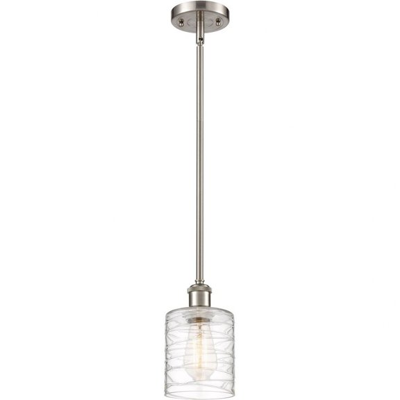 516-1S-SN-G1113-LED-Innovations Lighting-Cobbleskill - 1 Light Mini Pendant In Art Nouveau Style-8 Inches Tall and 5 Inches Wide Brushed Satin Nickel