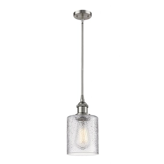 516-1S-SN-G112 Innovations Lighting Cobbleskill - 1 Light Mini Pendant In Industrial Style-8 Inches Tall and 5 Inches Wide-Brushed Satin Nickel