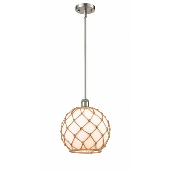 Innovations Lighting - Farmhouse Rope - 1 Light Stem Hung Mini Pendant In