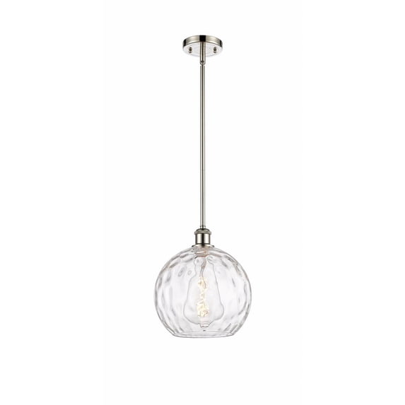516-1S-WPC-G1215-10 Innovations Lighting Athens Water Glass 1 Light 10" Mini Pendant Polished Nickel