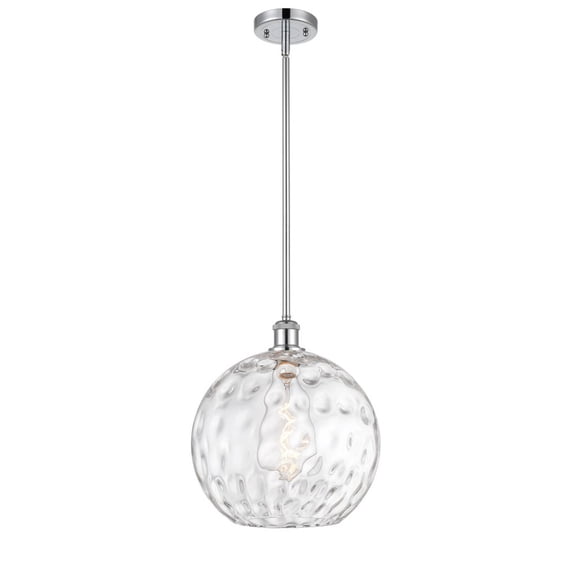 516-1S-WPC-G1215-12 Innovations Lighting Athens Water Glass 1 Light 12" Mini Pendant Polished Chrome