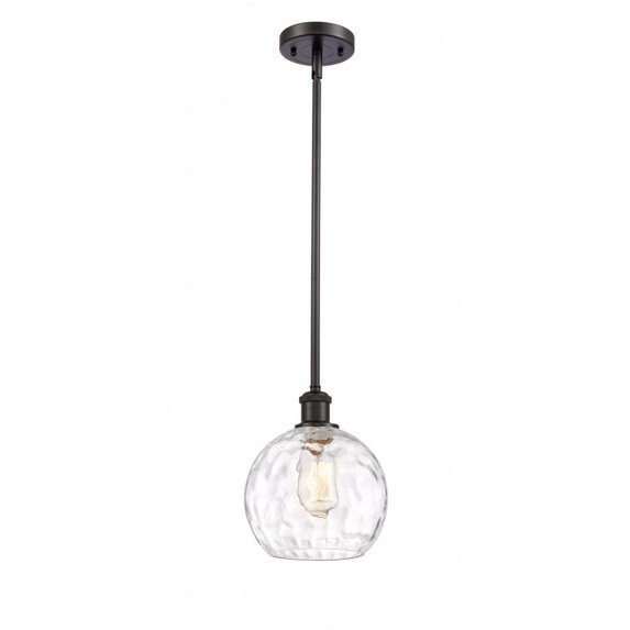 516-1S-WPC-G1215-8 Innovations Lighting Athens Water Glass 1 Light 8" Mini Pendant Oil Rubbed Bronze
