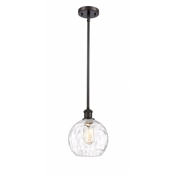 516-1S-WPC-G1215-8 Innovations Lighting Athens Water Glass 1 Light 8" Mini Pendant Oil Rubbed Bronze