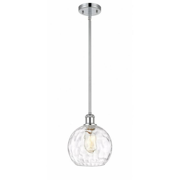 516-1S-WPC-G1215-8 Innovations Lighting Athens Water Glass 1 Light 8" Mini Pendant Polished Chrome