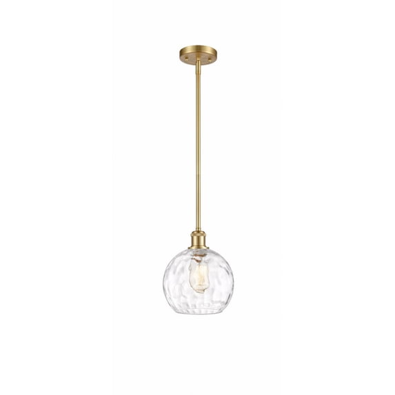 516-1S-WPC-G1215-8 Innovations Lighting Athens Water Glass 1 Light 8" Mini Pendant Satin Gold