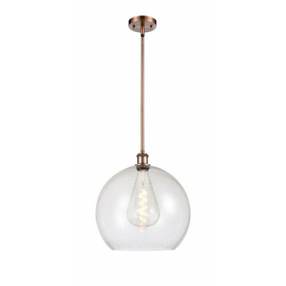 516-1S-WPC-G124-14 Innovations Lighting Athens 1 Light 14" Pendant Antique Copper/Seedy