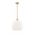 thumbnail image 1 of 516-1S-WPC-G124-14 Innovations Lighting Athens 1 Light 14" Pendant Satin Gold/Matte White, 1 of 5