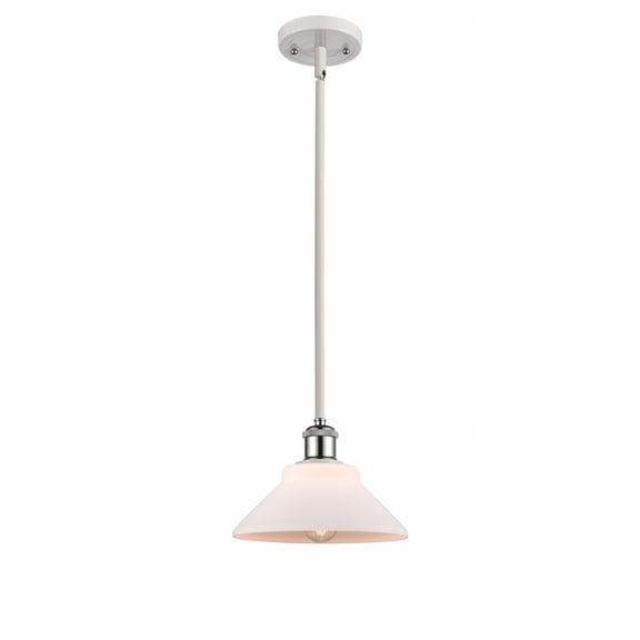 516-1S-WPC-G131 Innovations Lighting Orwell - 1 Light Stem Hung Mini Pendant In Industrial Style-8 Inches Tall and 8.38 Inches Wide-White/Polished