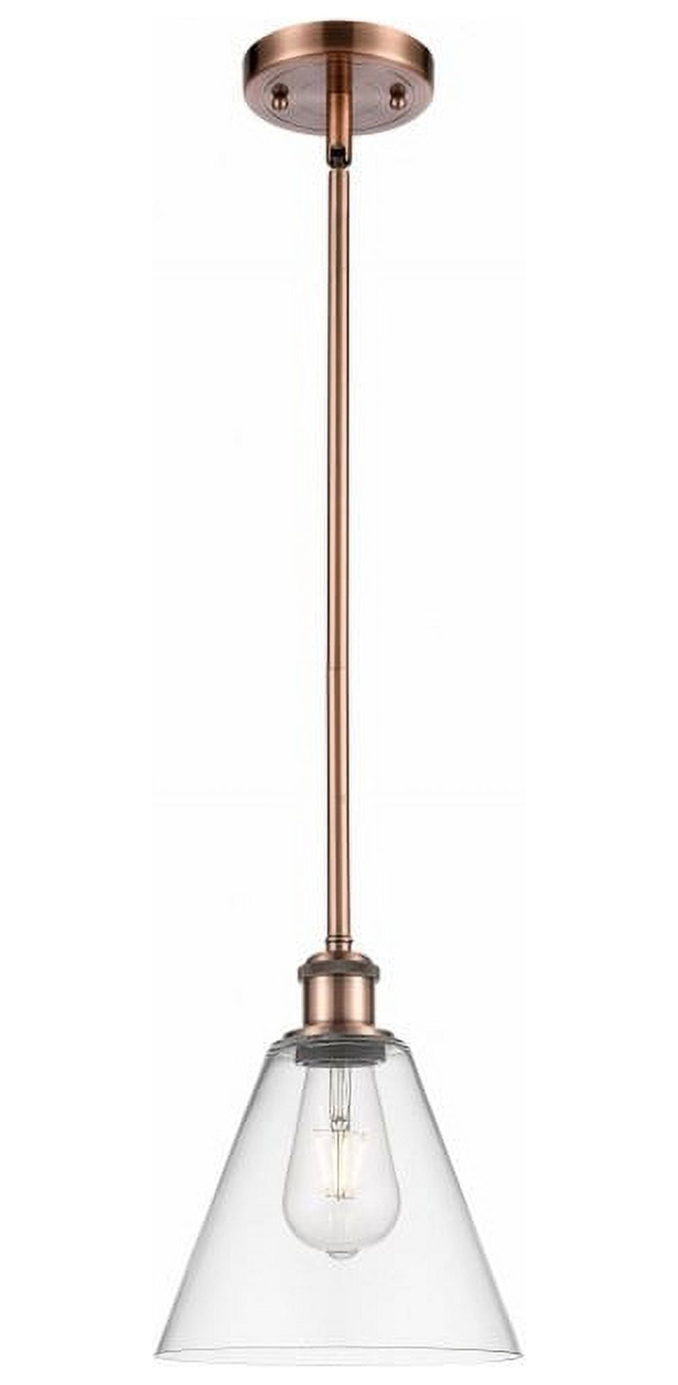 Antique Copper Mini Pendant with Glass Shade