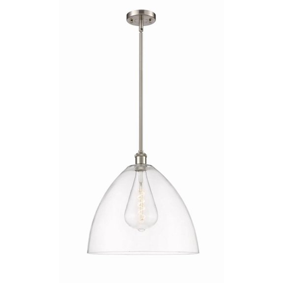 516-1S-WPC-GBD-164 Innovations Lighting Bristol Glass 1 Light 16" Pendant Clear/Brushed Satin Nickel