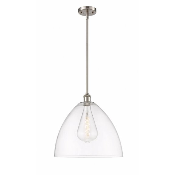 516-1S-WPC-GBD-164 Innovations Lighting Bristol Glass 1 Light 16" Pendant Clear/Brushed Satin Nickel