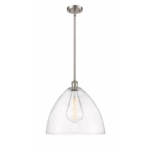 516-1S-WPC-GBD-164 Innovations Lighting Bristol Glass 1 Light 16" Pendant Seedy/Brushed Satin Nickel