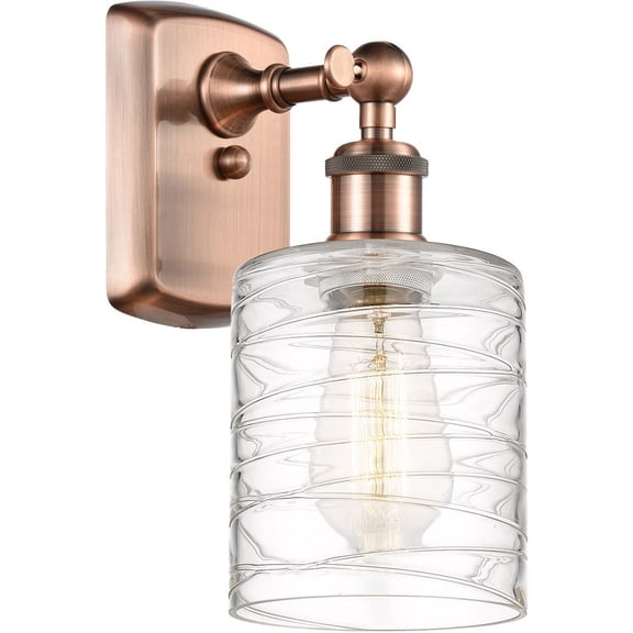 516-1W-AC-G1113-LED-Innovations Lighting-Cobbleskill - 1 Light Wall Sconce In Art Nouveau Style-9 Inches Tall and 5 Inches Wide Antique Copper Clear